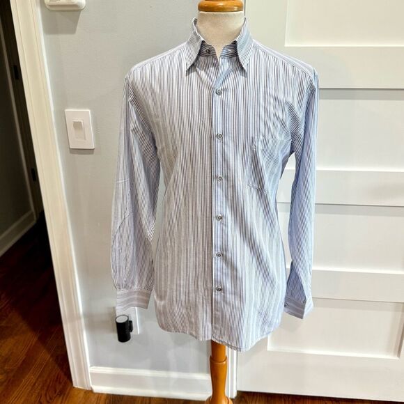 Ermenegildo Zegna Linen Blend Striped Dress Shirt. Size 17. - Picture 7 of 7